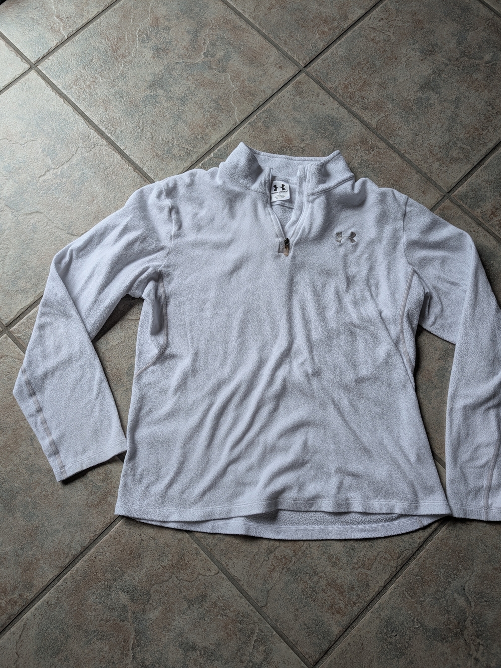 Under Armour White Women's Quarter-Zip Fleece Pullover